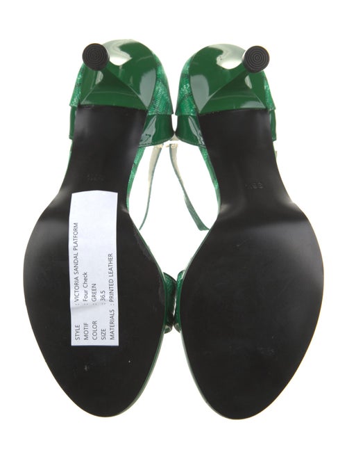 Samantha Sung Embossed Leather Printed Sandals