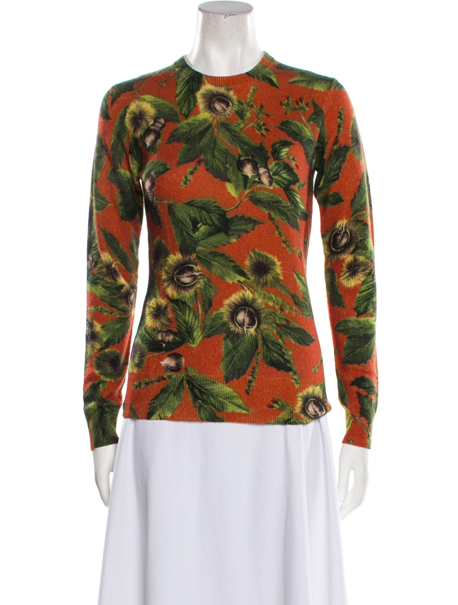Samantha Sung Cashmere Floral Print Sweater