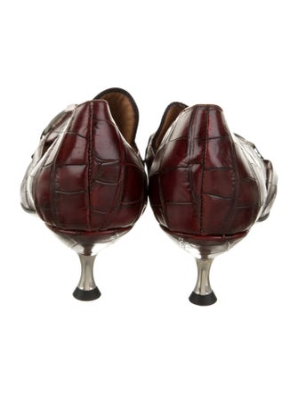 Samantha Sung Embossed Leather Animal Print Pumps