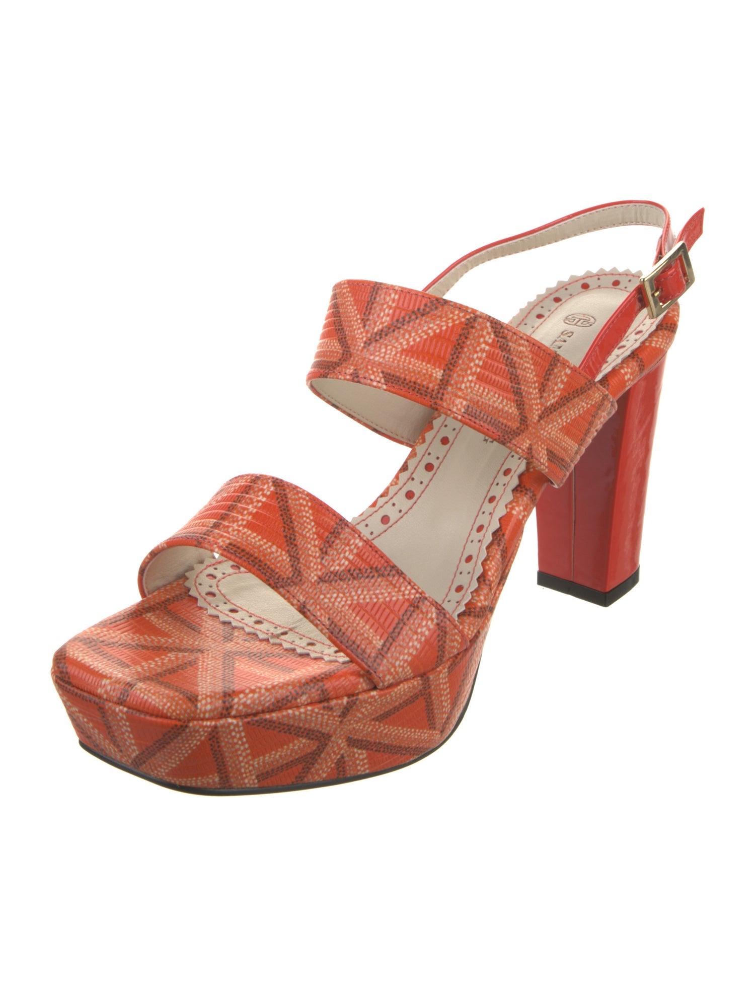 Samantha Sung Leather Printed Slingback Sandals