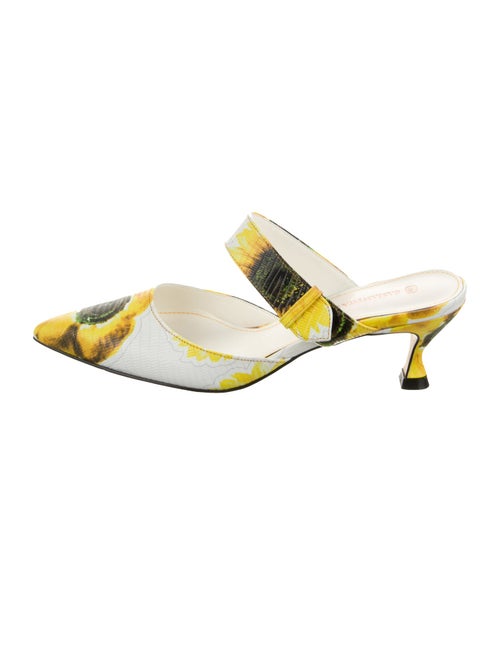Samantha Sung Embossed Leather Printed Slides