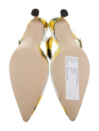 Samantha Sung Embossed Leather Printed Slides