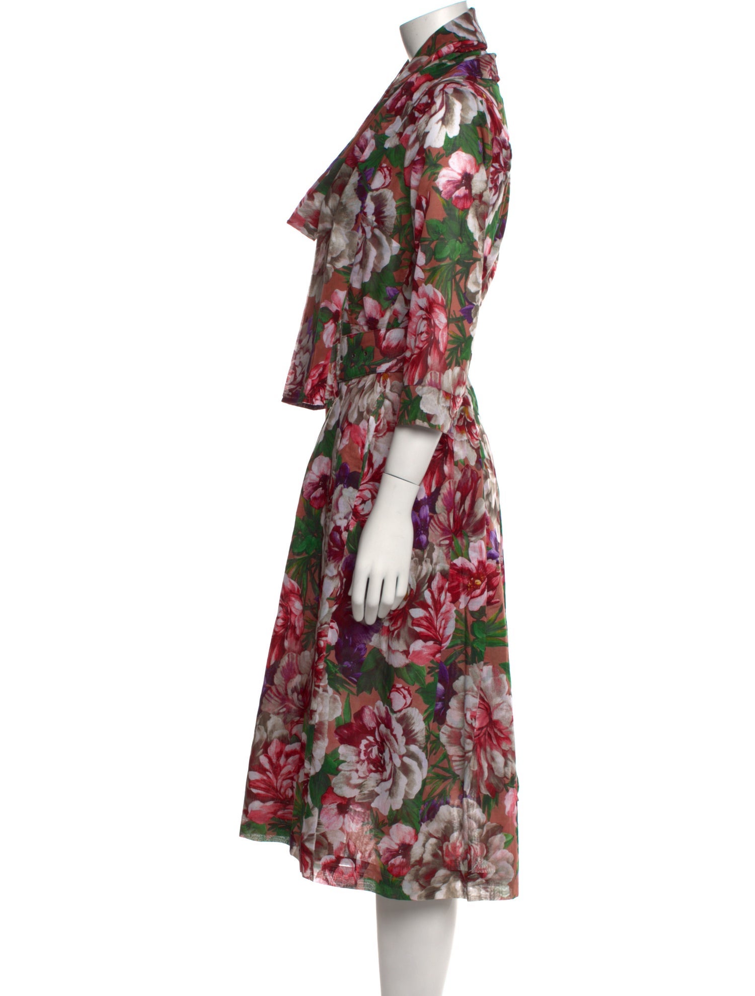 Samantha Sung Floral Print Midi Length Dress