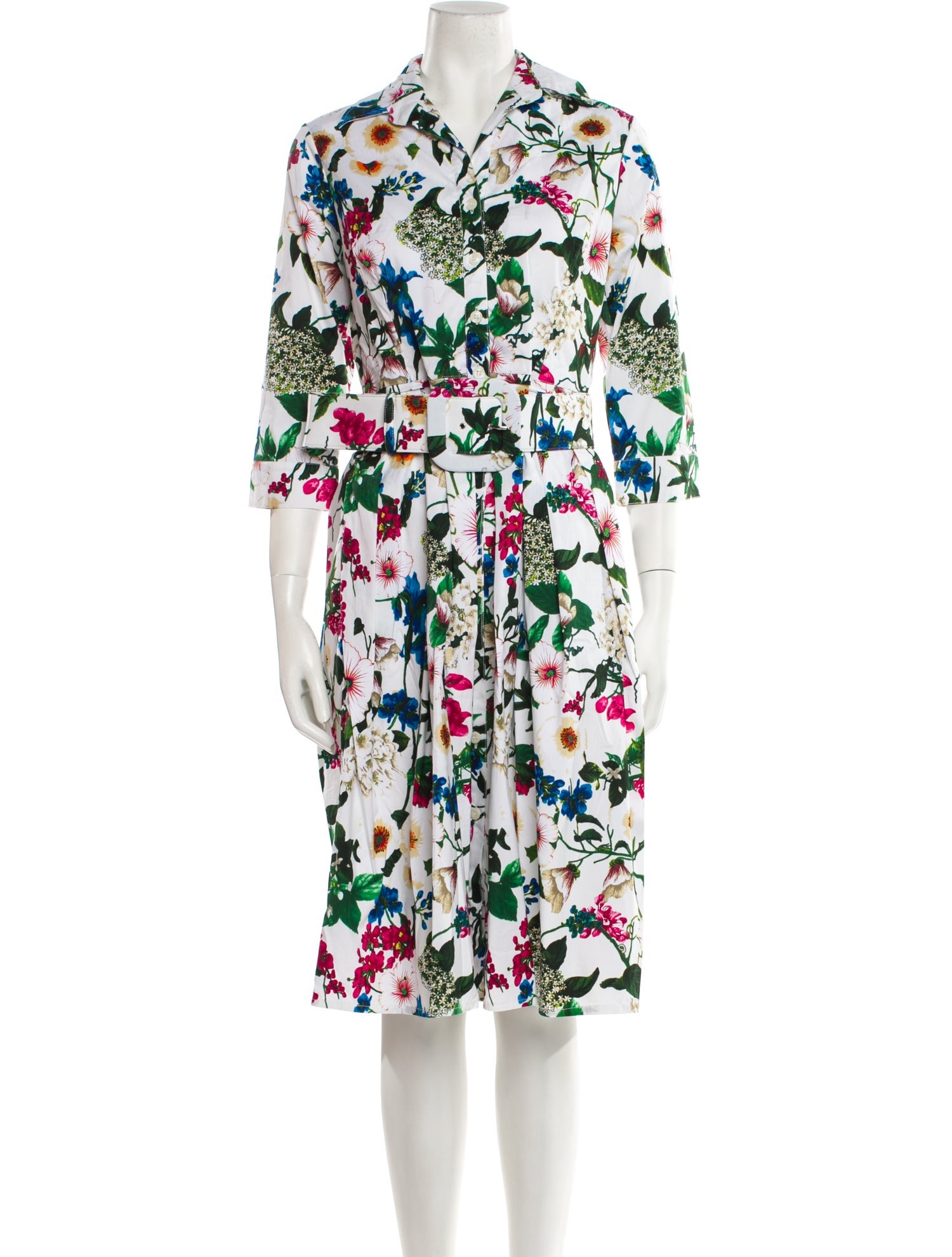Samantha Sung Floral Print Midi Length Dress w/ Tags