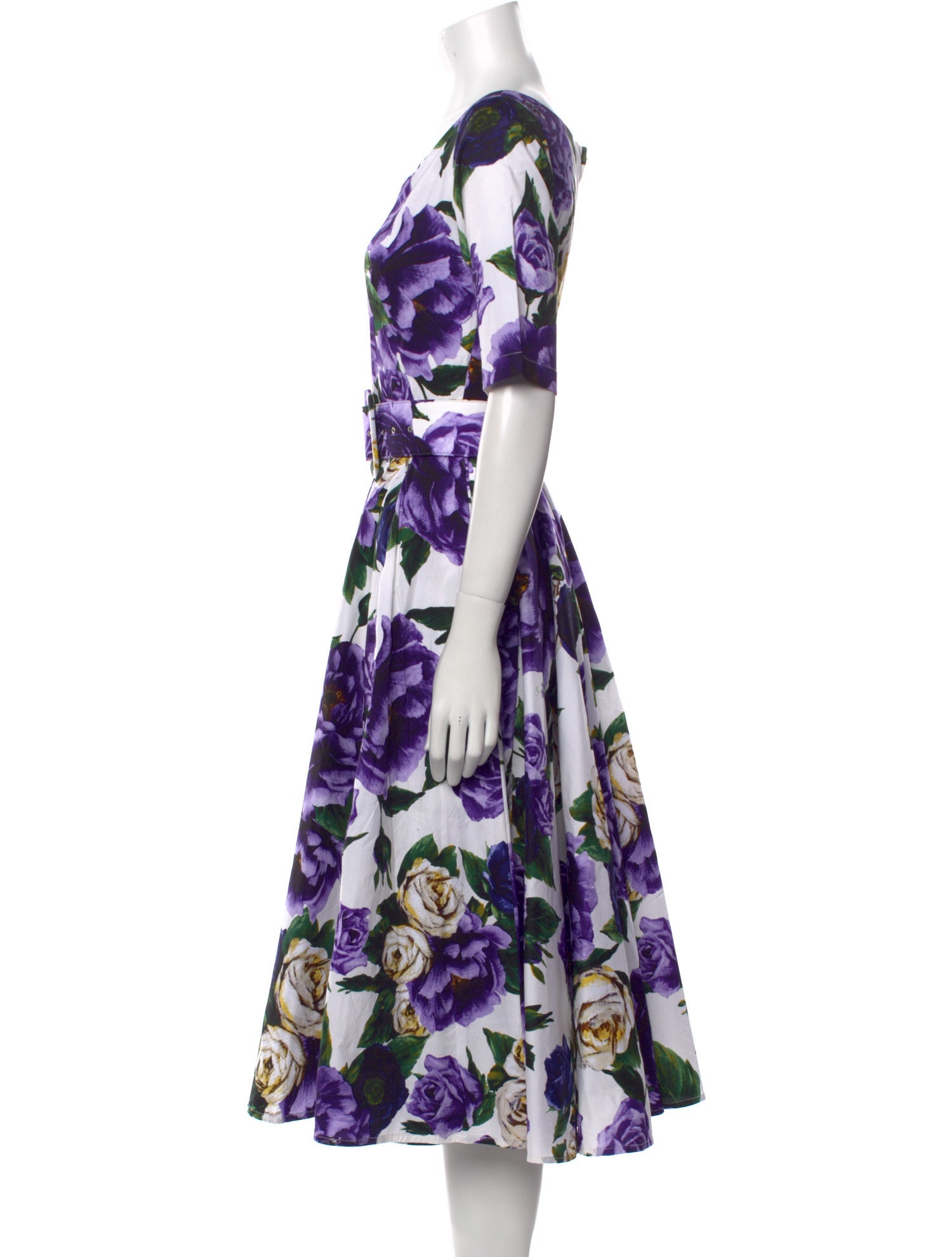 Samantha Sung Floral Print Midi Length Dress