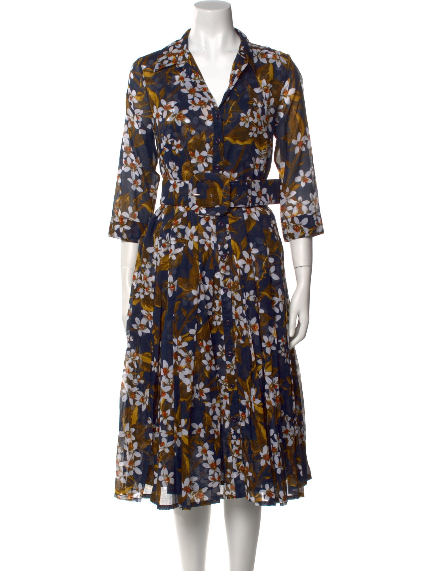 Samantha Sung Floral Print Midi Length Dress