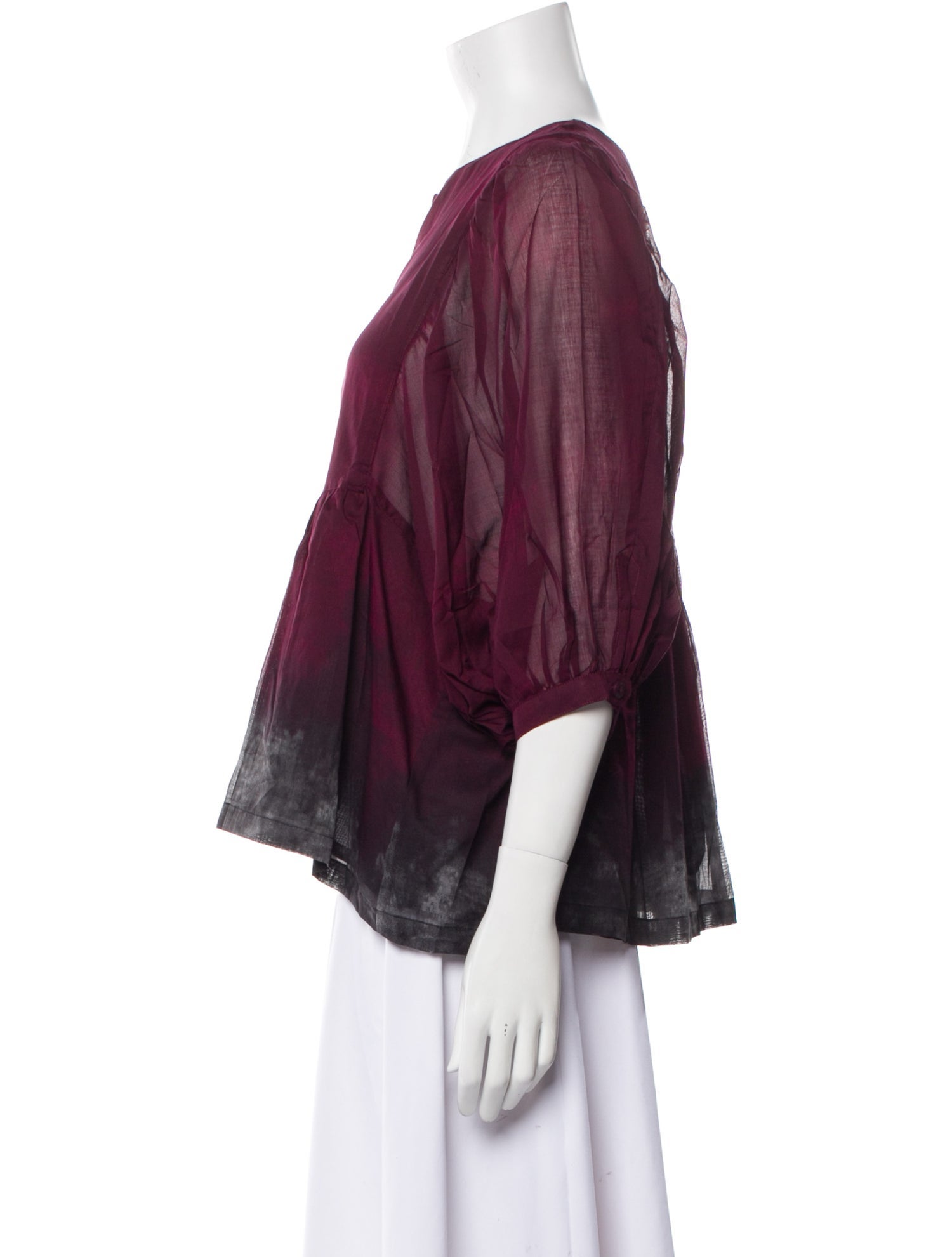 Samantha Sung V-Neck Three-Quarter Sleeve Blouse