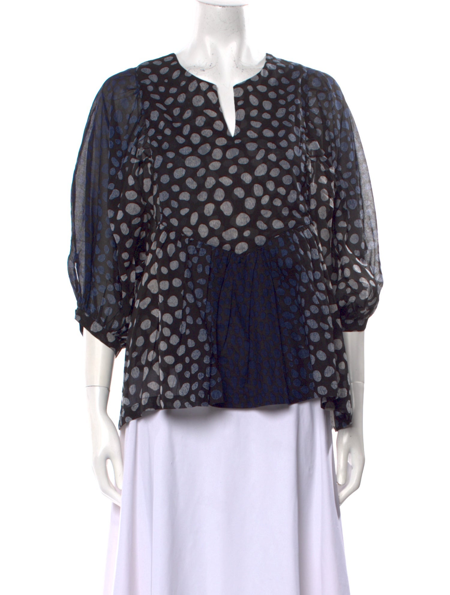 Samantha Sung Printed V-Neck Blouse