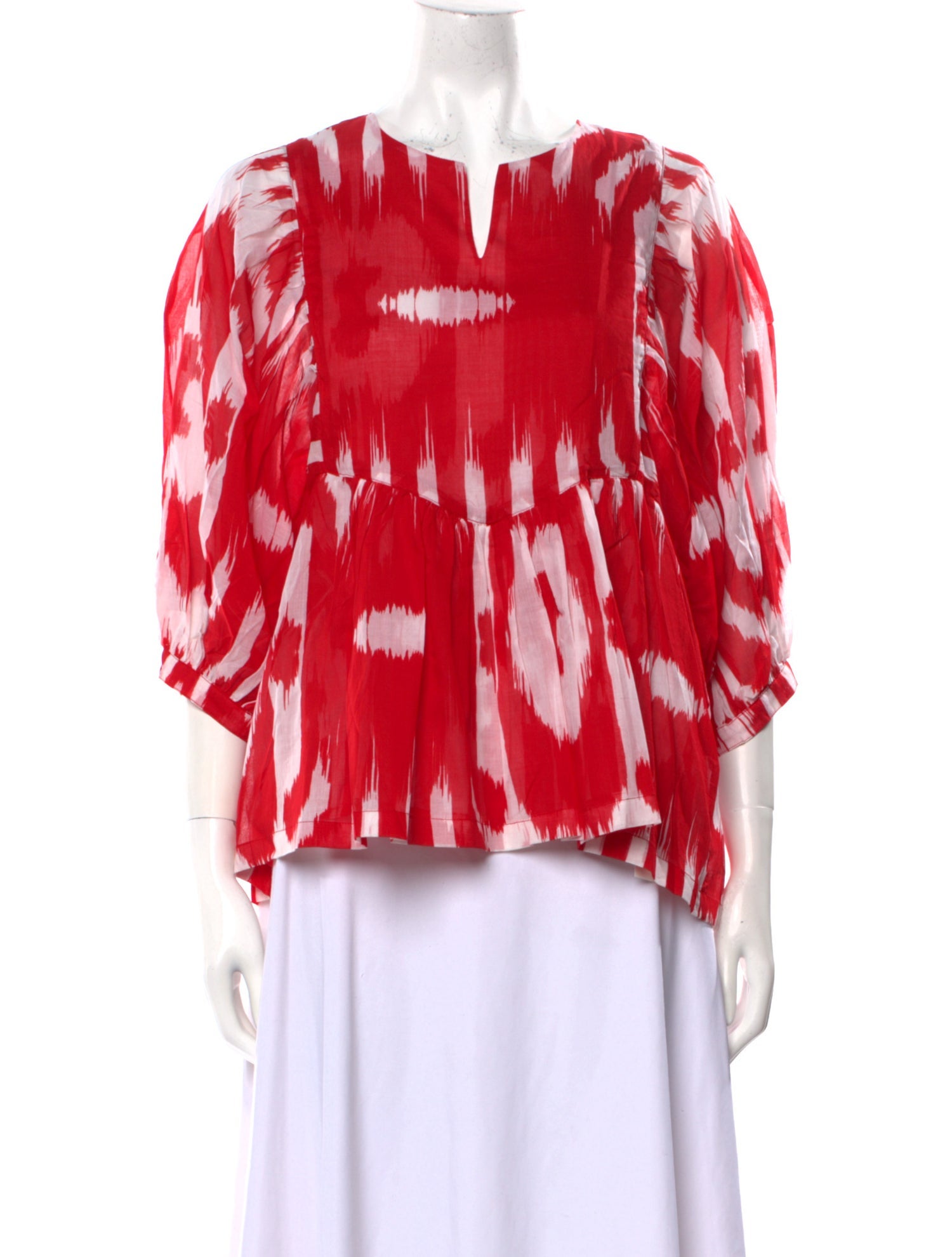 Samantha Sung Printed V-Neck Blouse