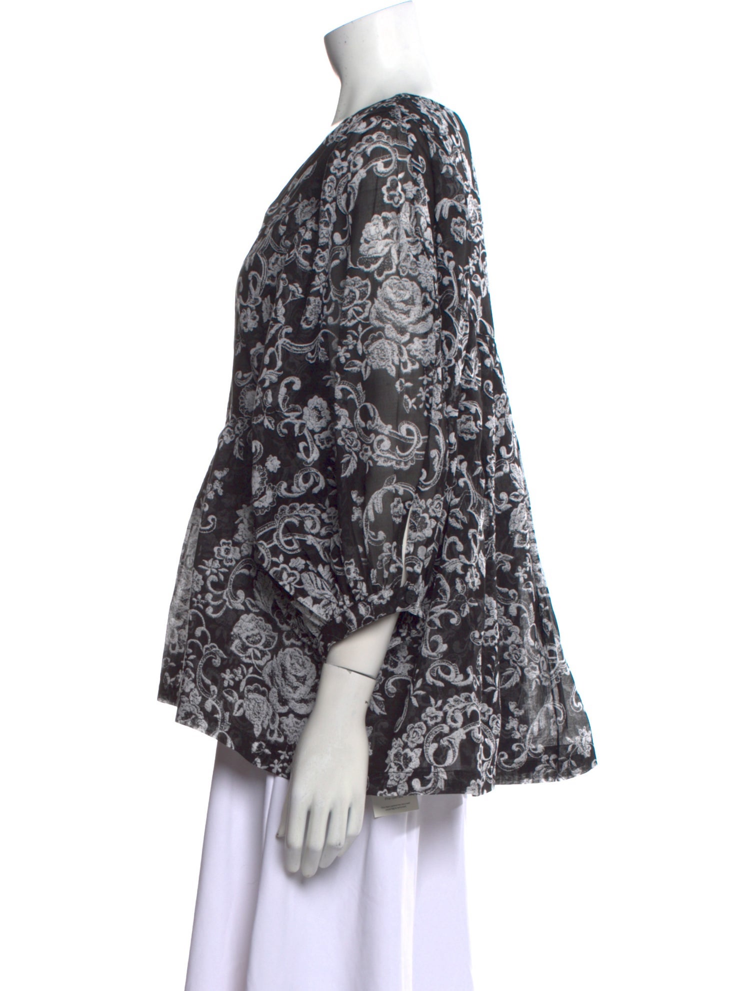 Samantha Sung Floral Print V-Neck Blouse