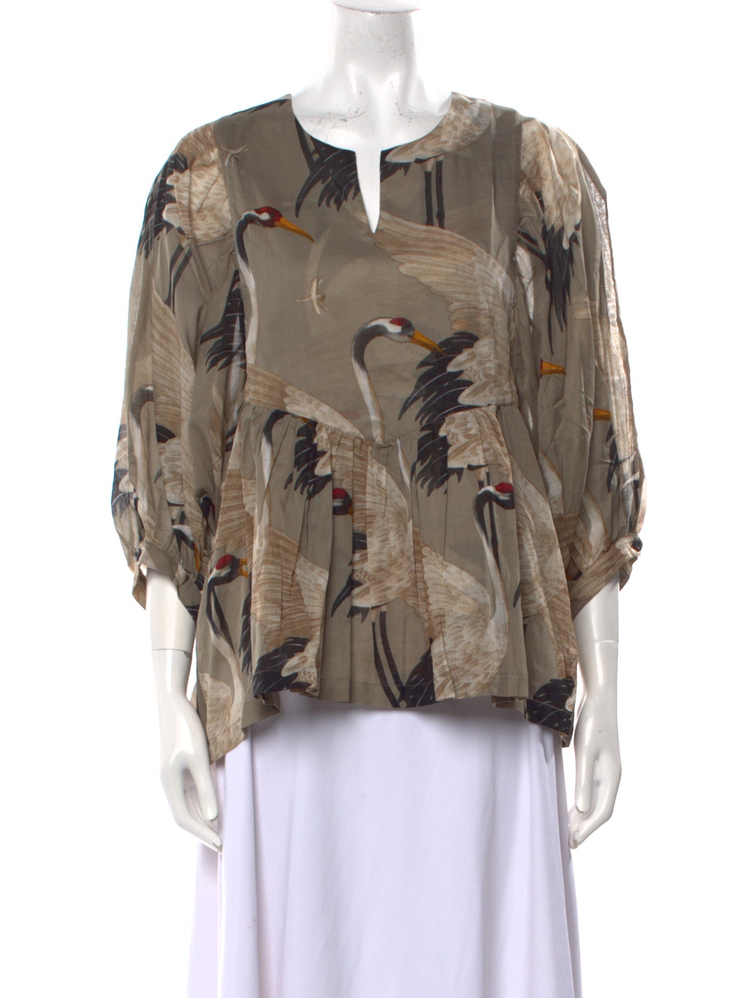 Samantha Sung Floral Print V-Neck Blouse