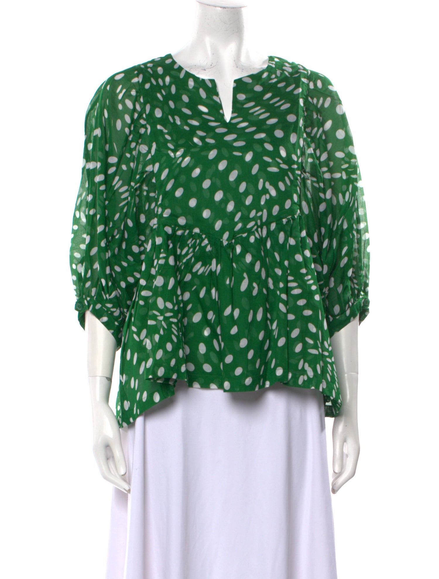 Samantha Sung Printed V-Neck Blouse