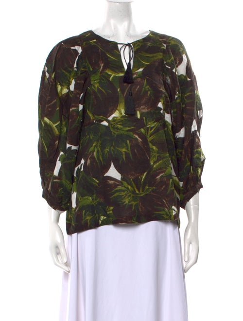 Samantha Sung Linen Printed Blouse