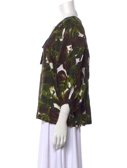 Samantha Sung Linen Printed Blouse