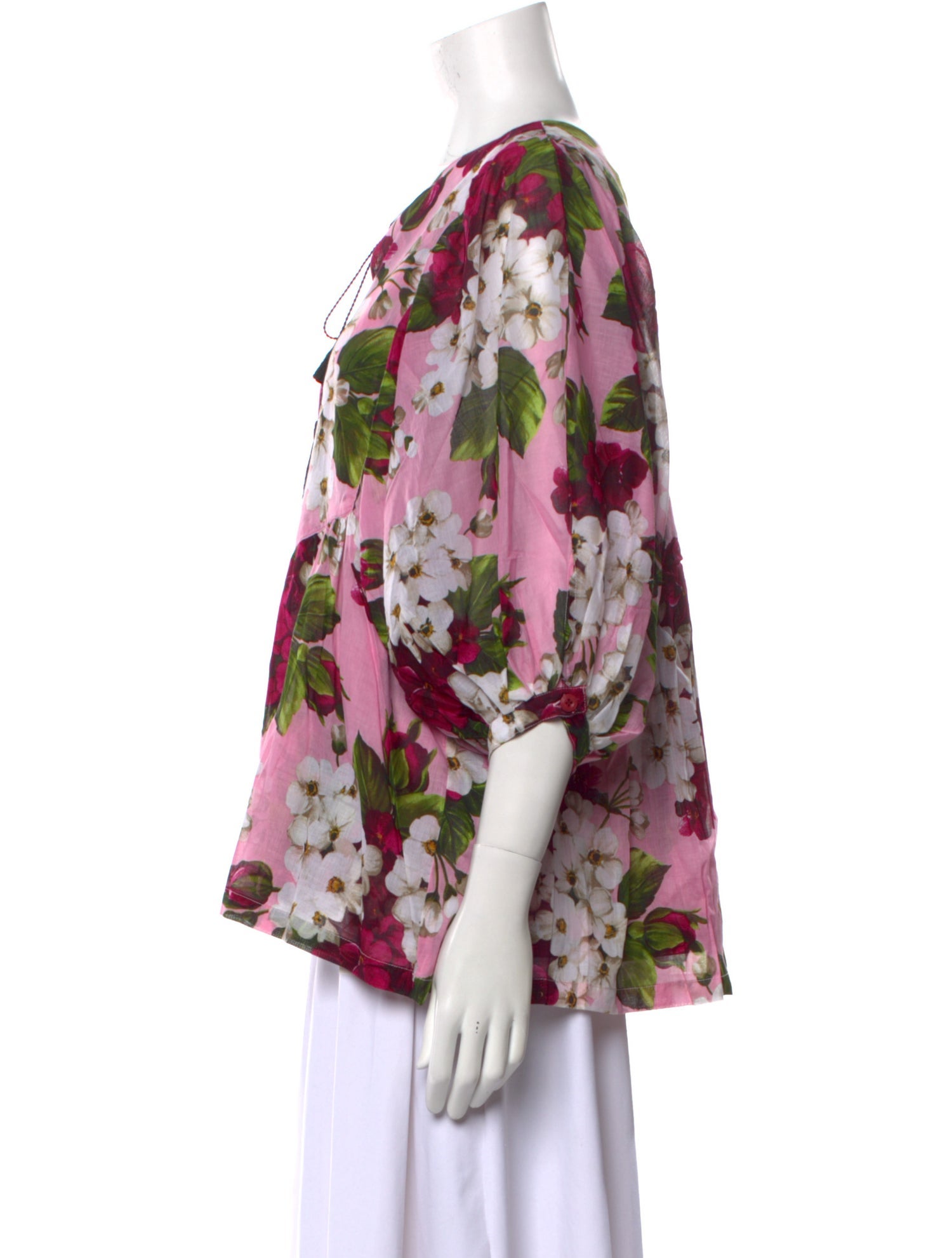 Samantha Sung Floral Print V-Neck Blouse