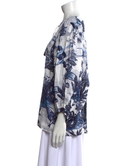 Samantha Sung Linen Printed Blouse