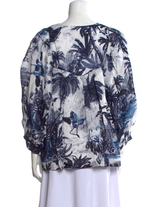 Samantha Sung Linen Printed Blouse