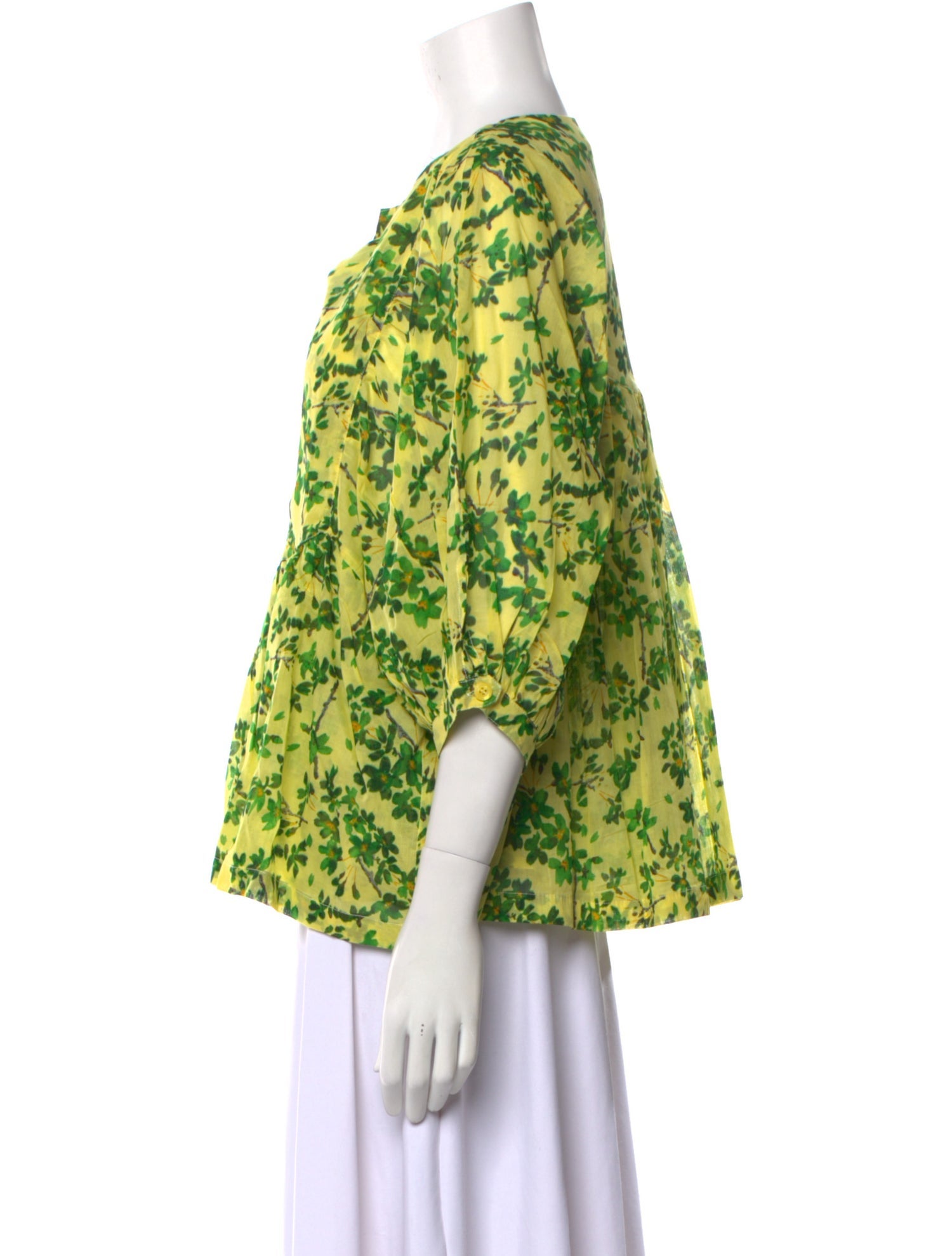 Samantha Sung Floral Print V-Neck Blouse