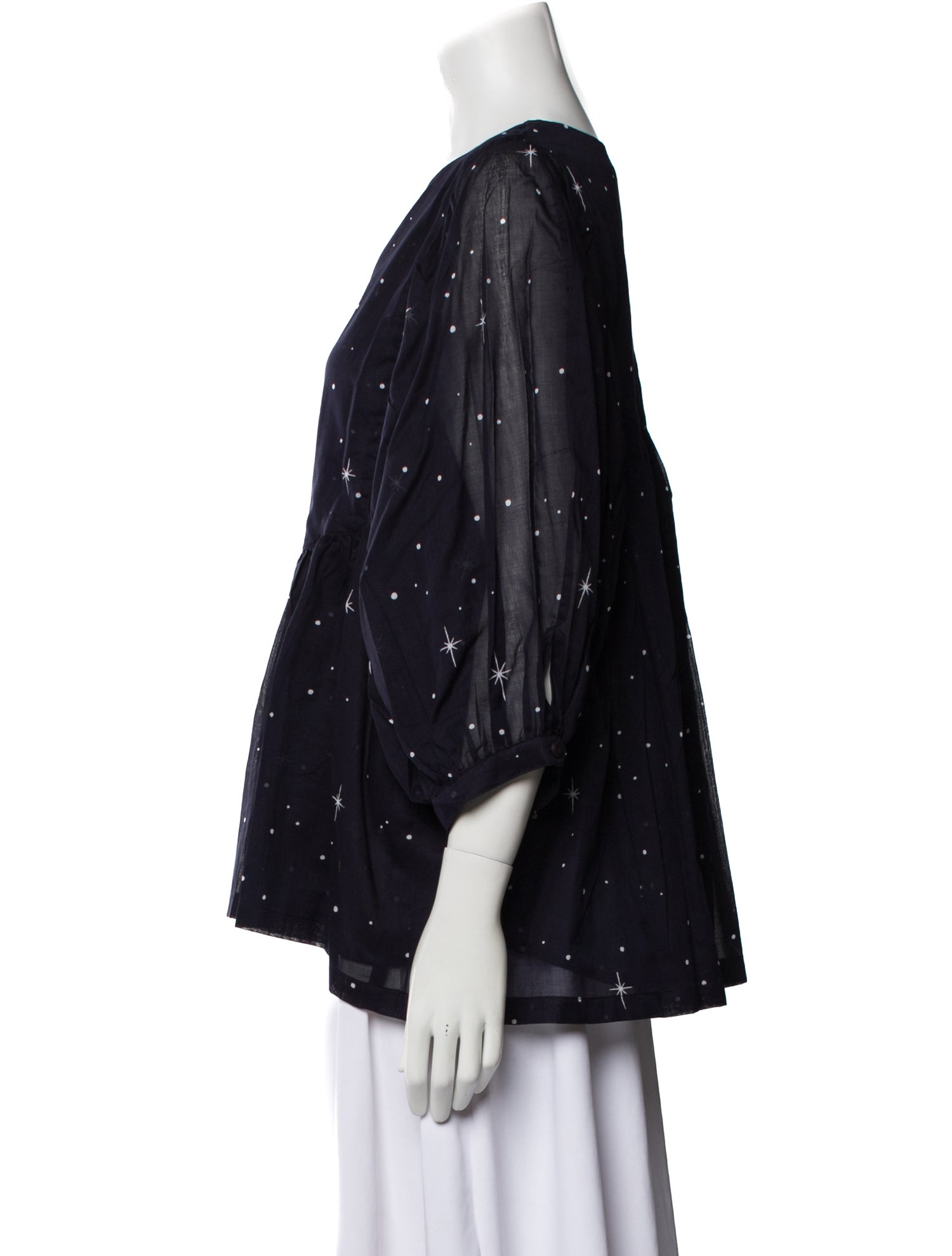 Samantha Sung Printed V-Neck Blouse