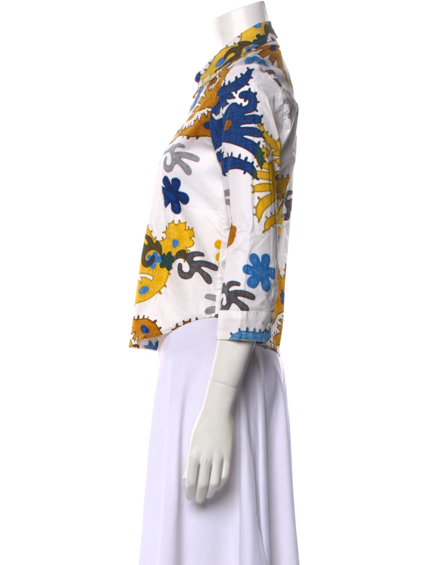 Samantha Sung Pristine Floral Print Button-Up Top