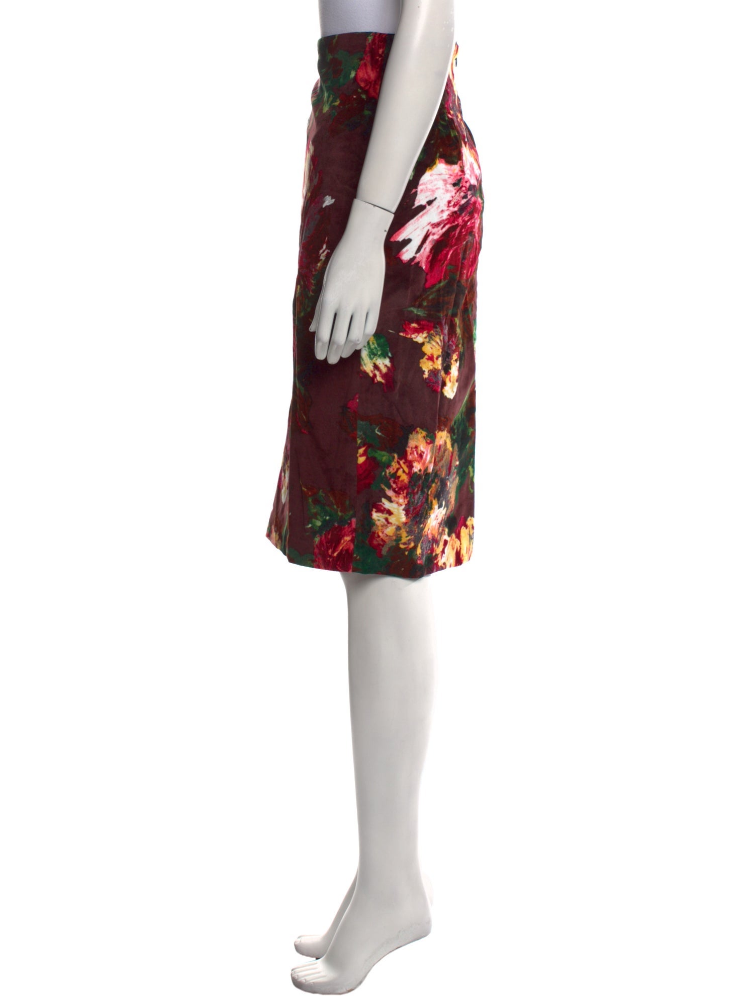 Samantha Sung Velvet Knee-Length Skirt