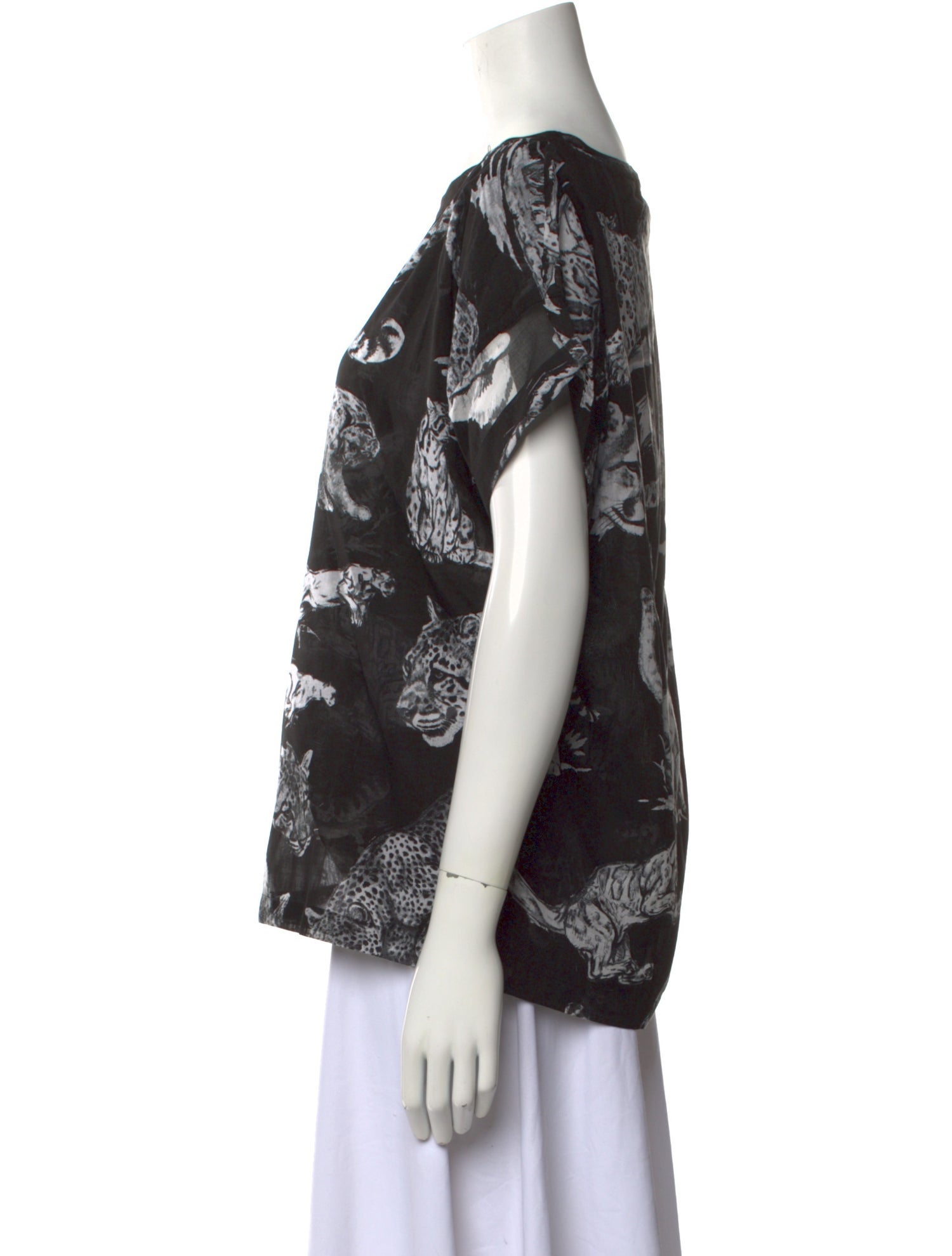 Samantha Sung Printed Bateau Neckline Blouse