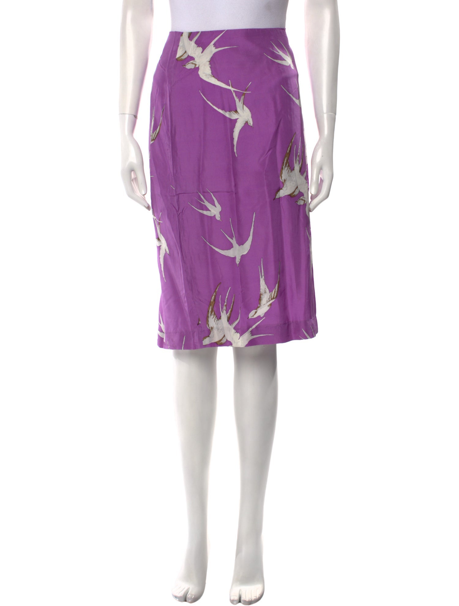 Samantha Sung Silk Knee-Length Skirt