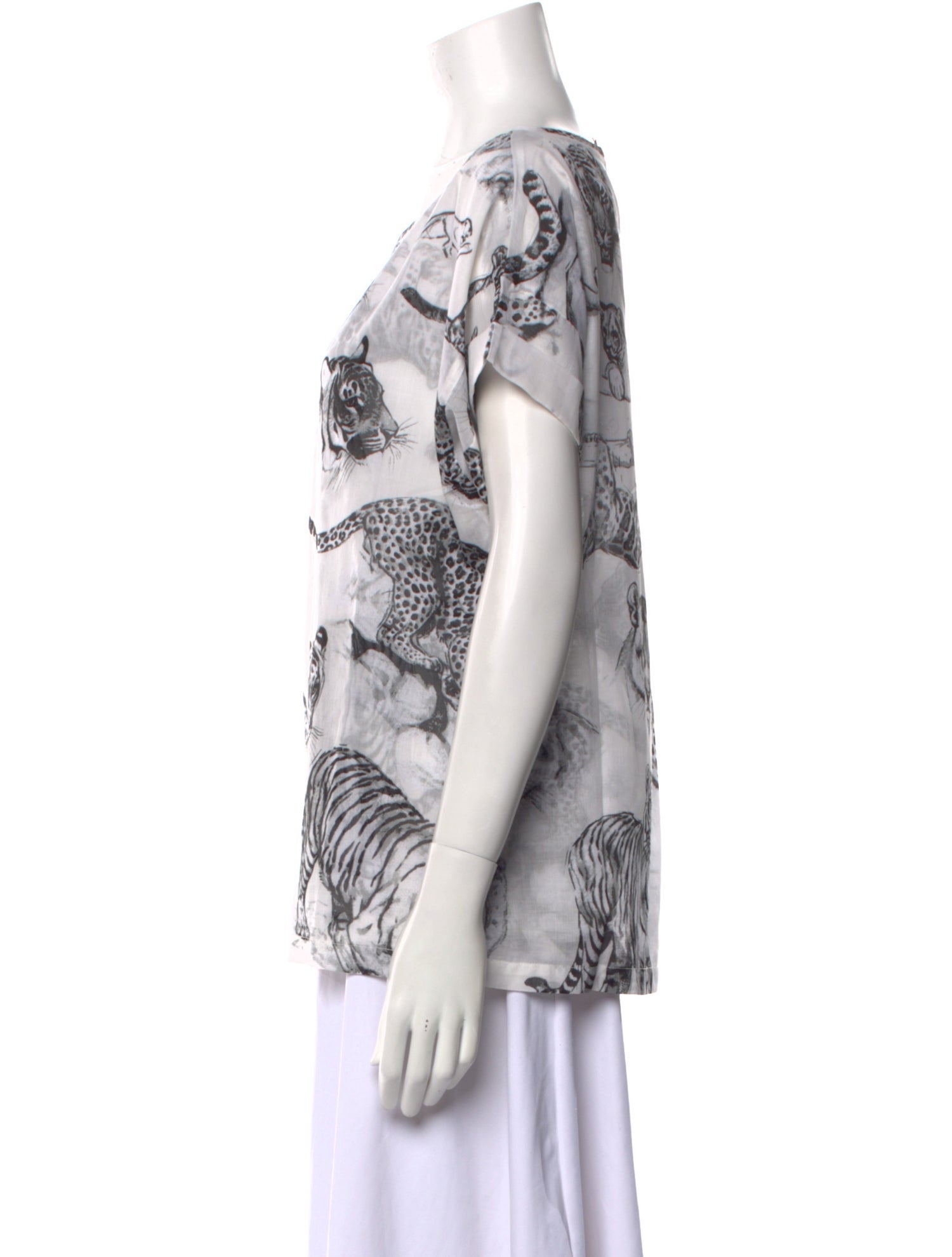 Samantha Sung Printed Square Neckline T-Shirt