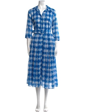 Samantha Sung Dresses Houndstooth Print Midi Length Dress S