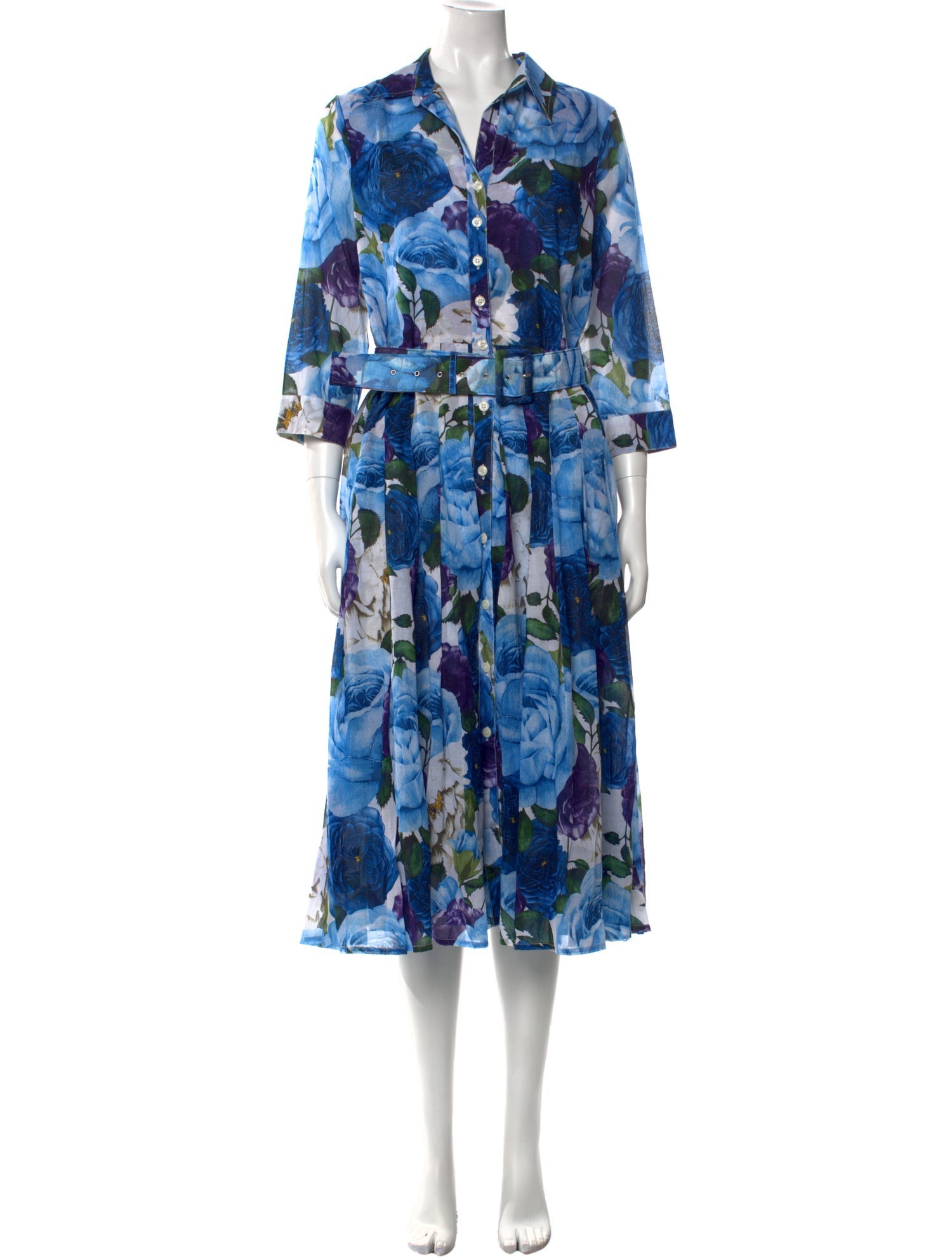 Samantha Sung Floral Print Midi Length Dress w/ Tags