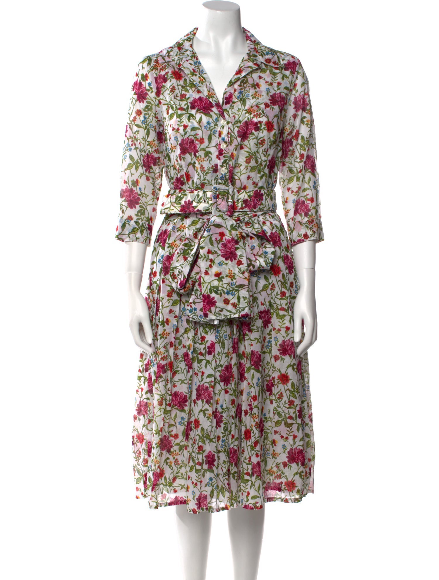 Samantha Sung Floral Print Midi Length Dress w/ Tags