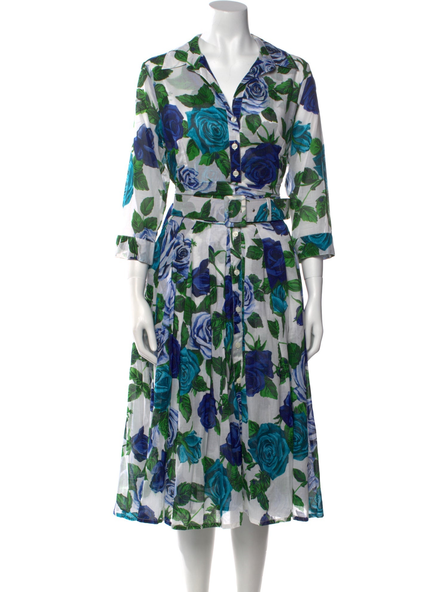 Samantha Sung Floral Print Midi Length Dress w/ Tags