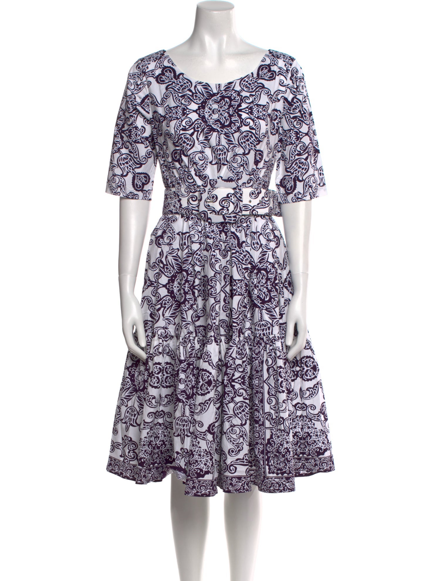 Samantha Sung Floral Print Midi Length Dress w/ Tags