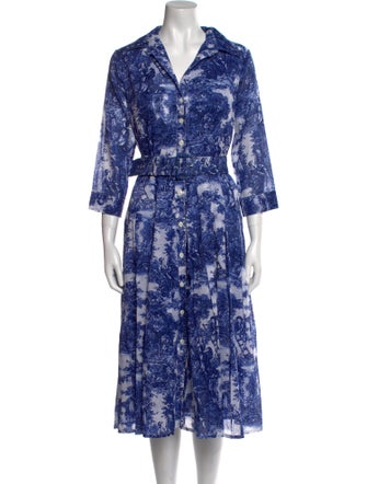 Samantha Sung Floral Print Midi Length Dress