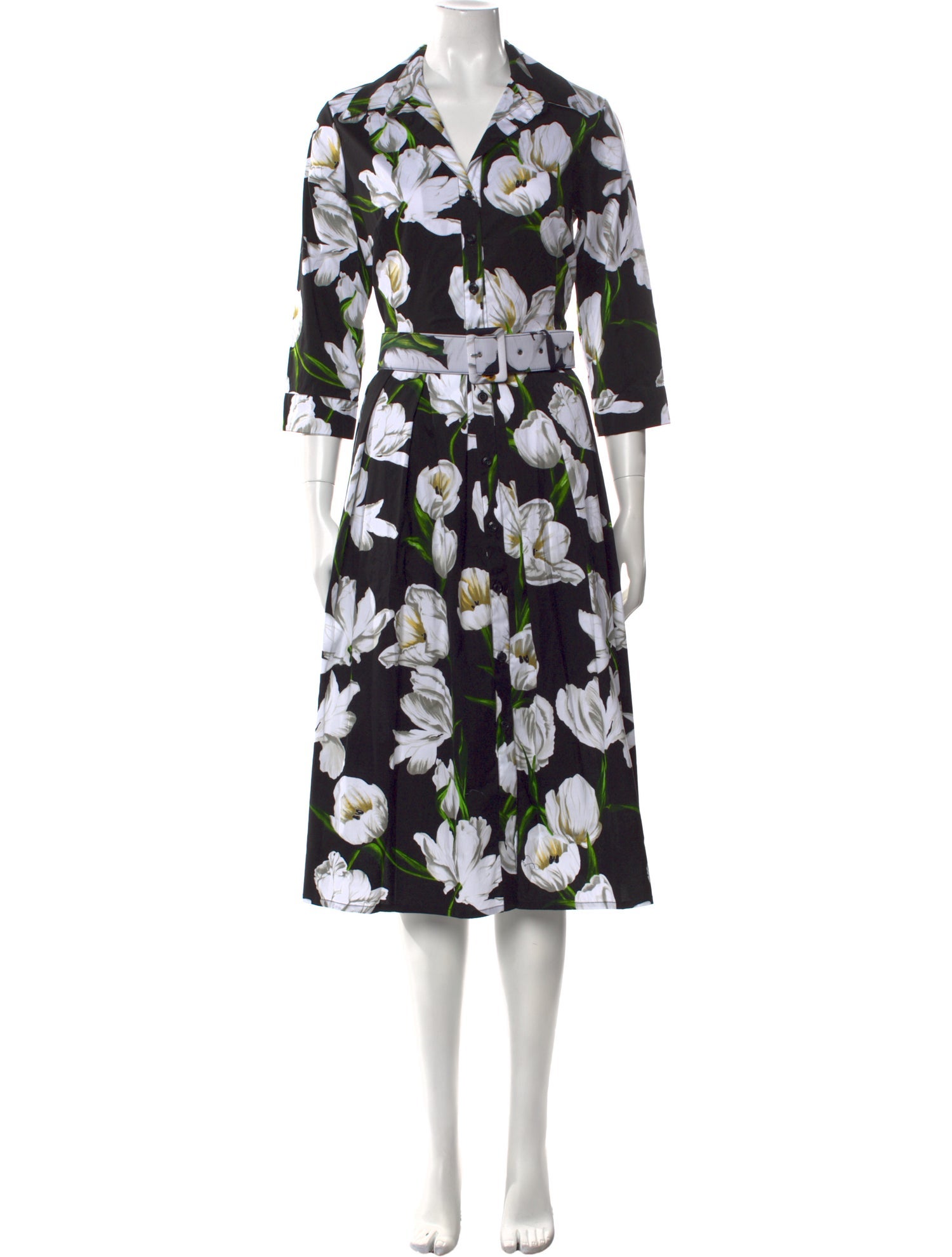 Samantha Sung Floral Print Knee-Length Dress