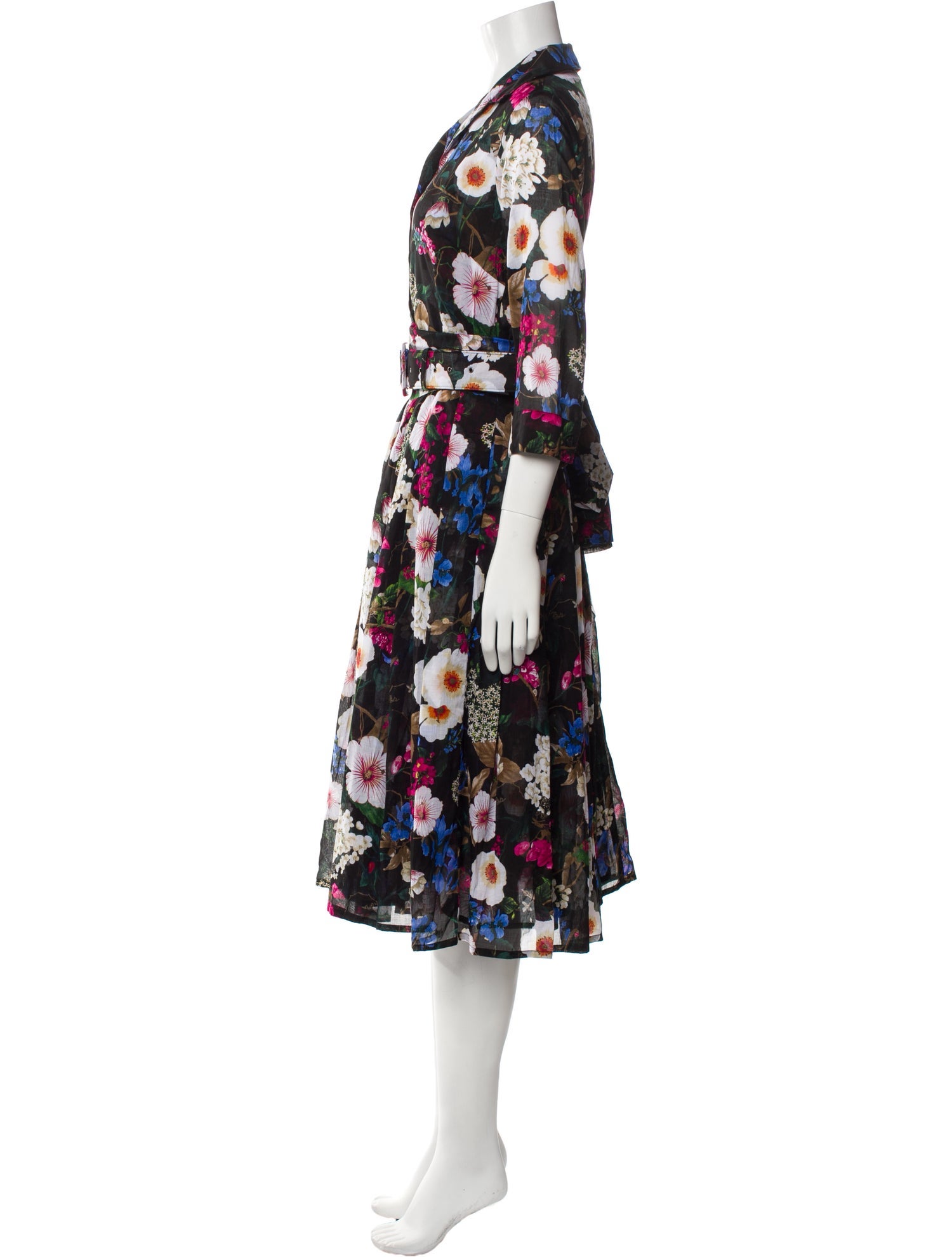 Samantha Sung Floral Print Midi Length Dress