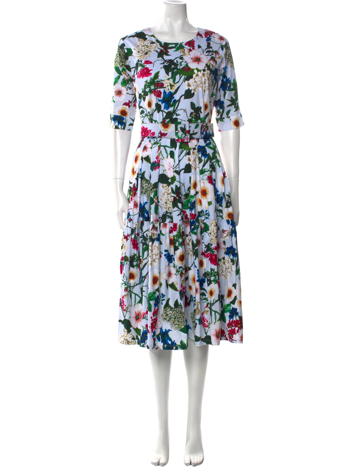 Samantha Sung Floral Print Midi Length Dress