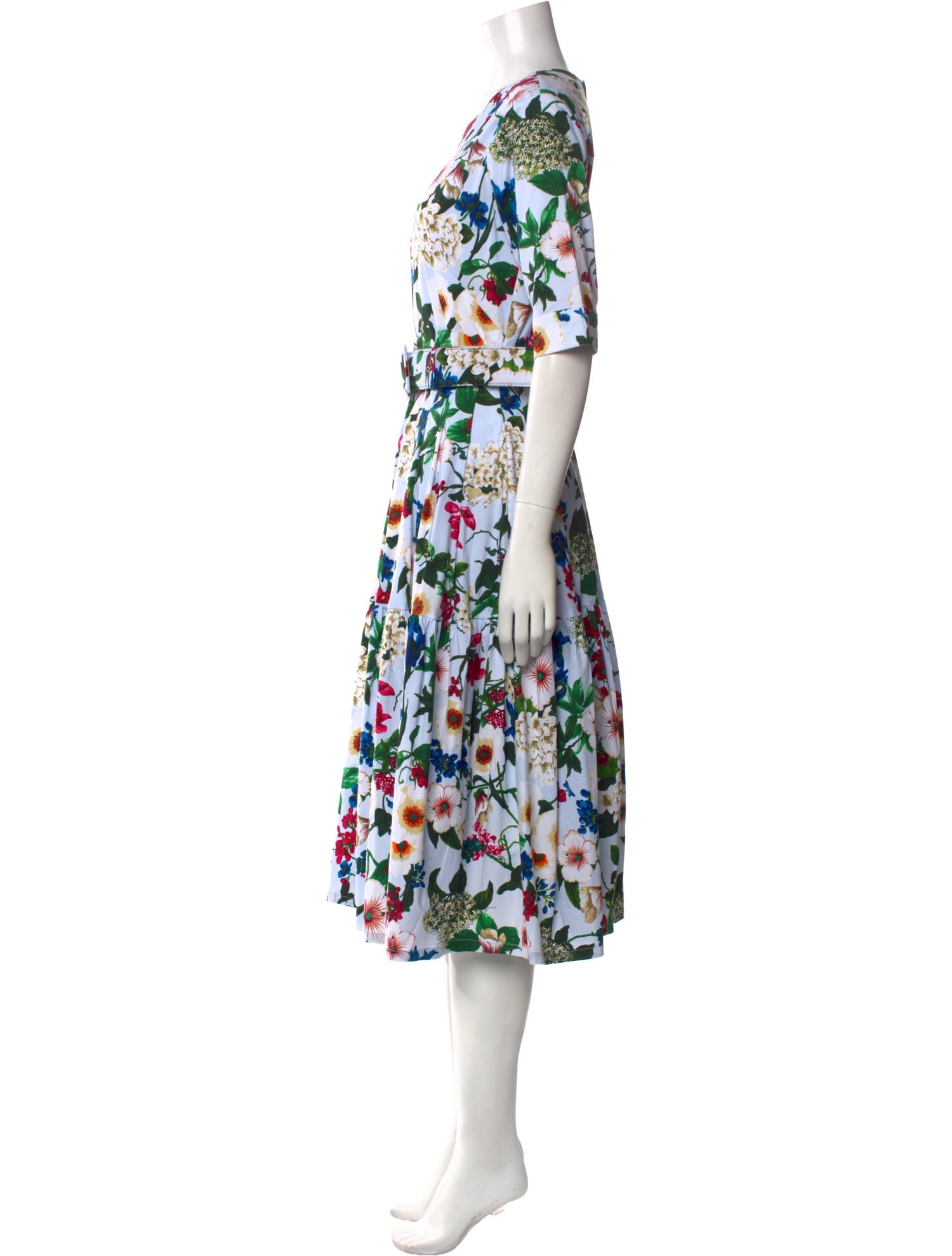 Samantha Sung Floral Print Midi Length Dress