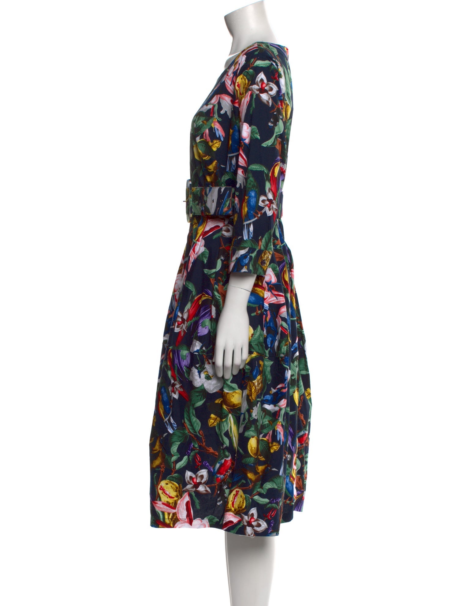 Samantha Sung Printed Midi Length Dress w/ Tags