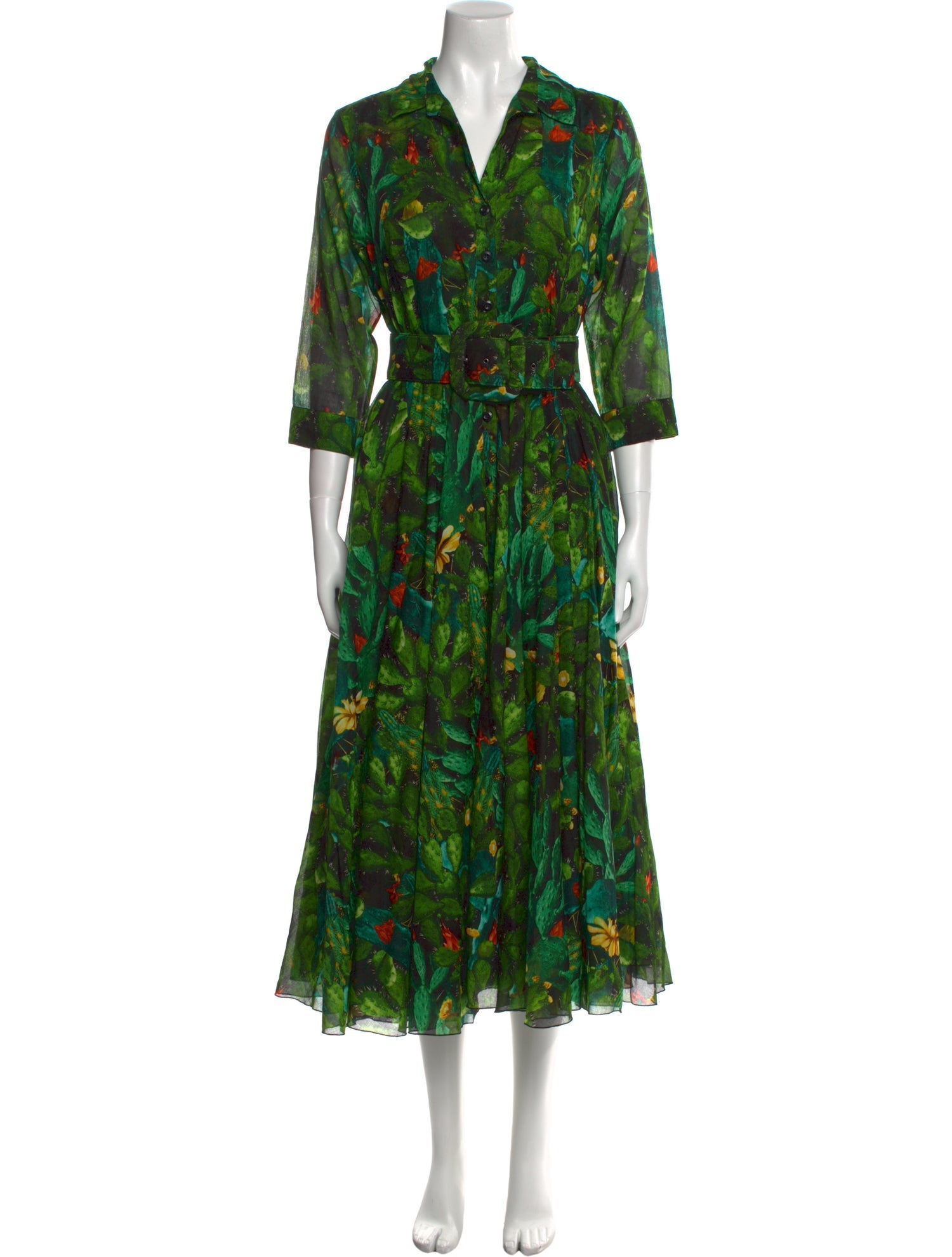 Samantha Sung Floral Print Midi Length Dress w/ Tags