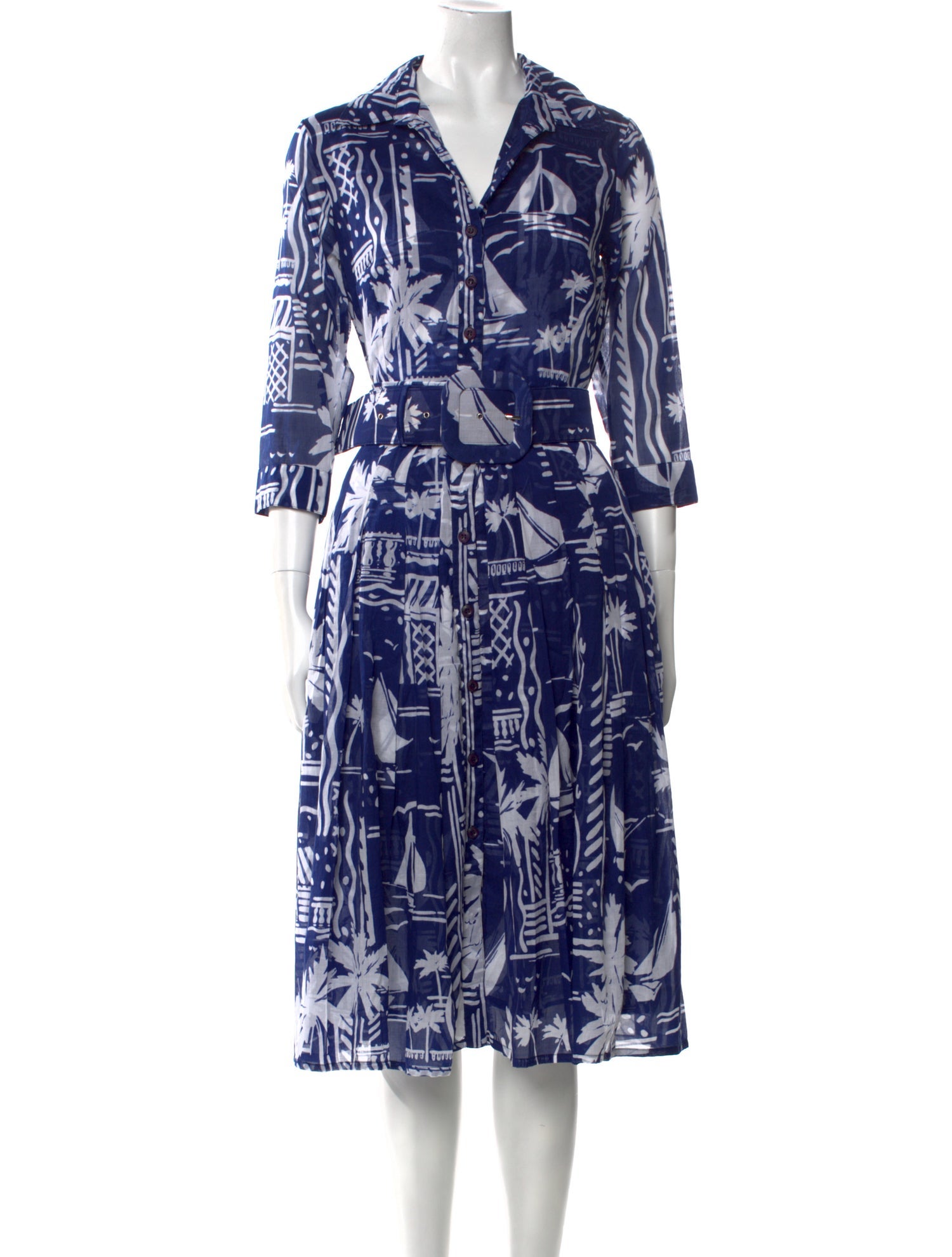 Samantha Sung Printed Midi Length Dress w/ Tags