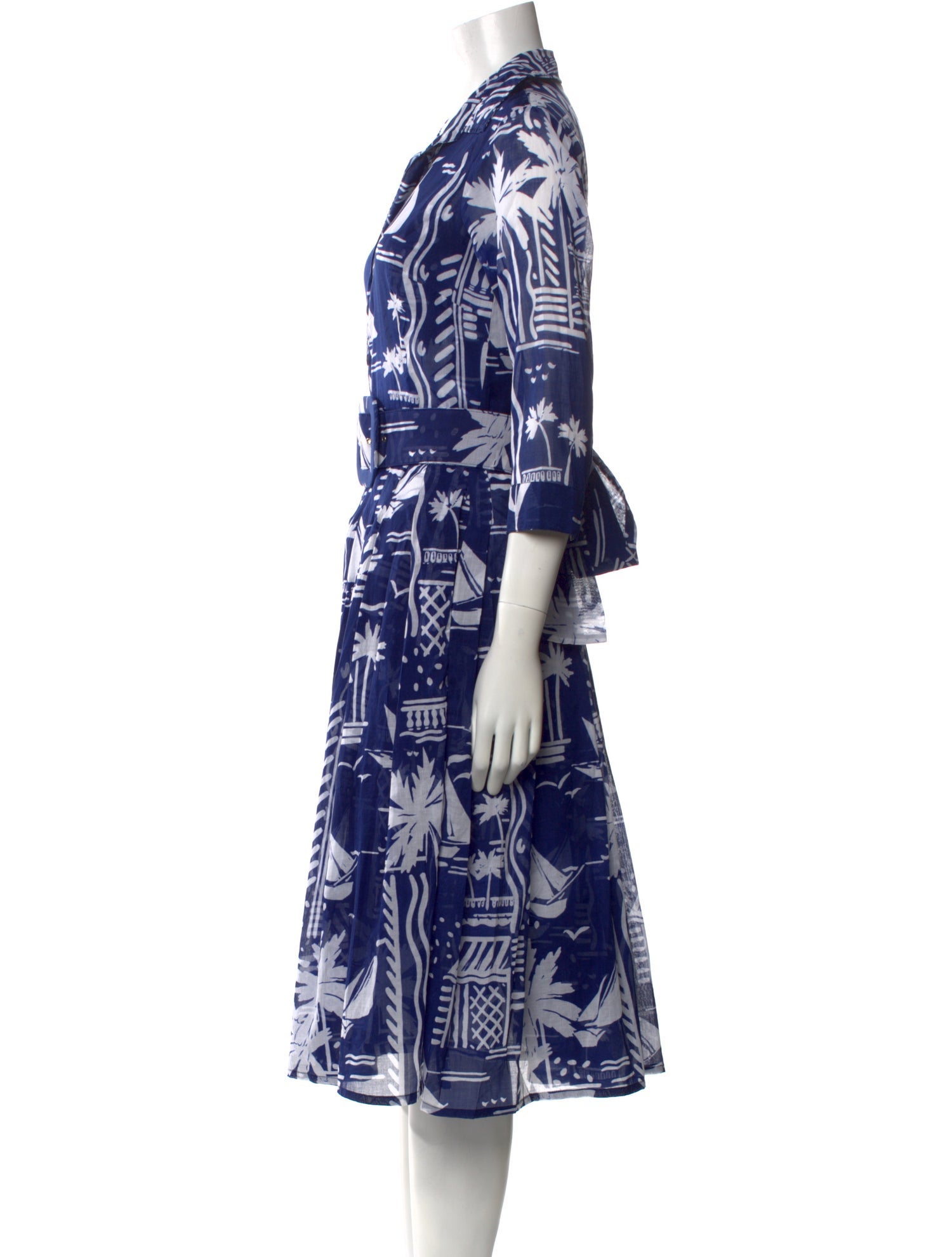 Samantha Sung Printed Midi Length Dress w/ Tags