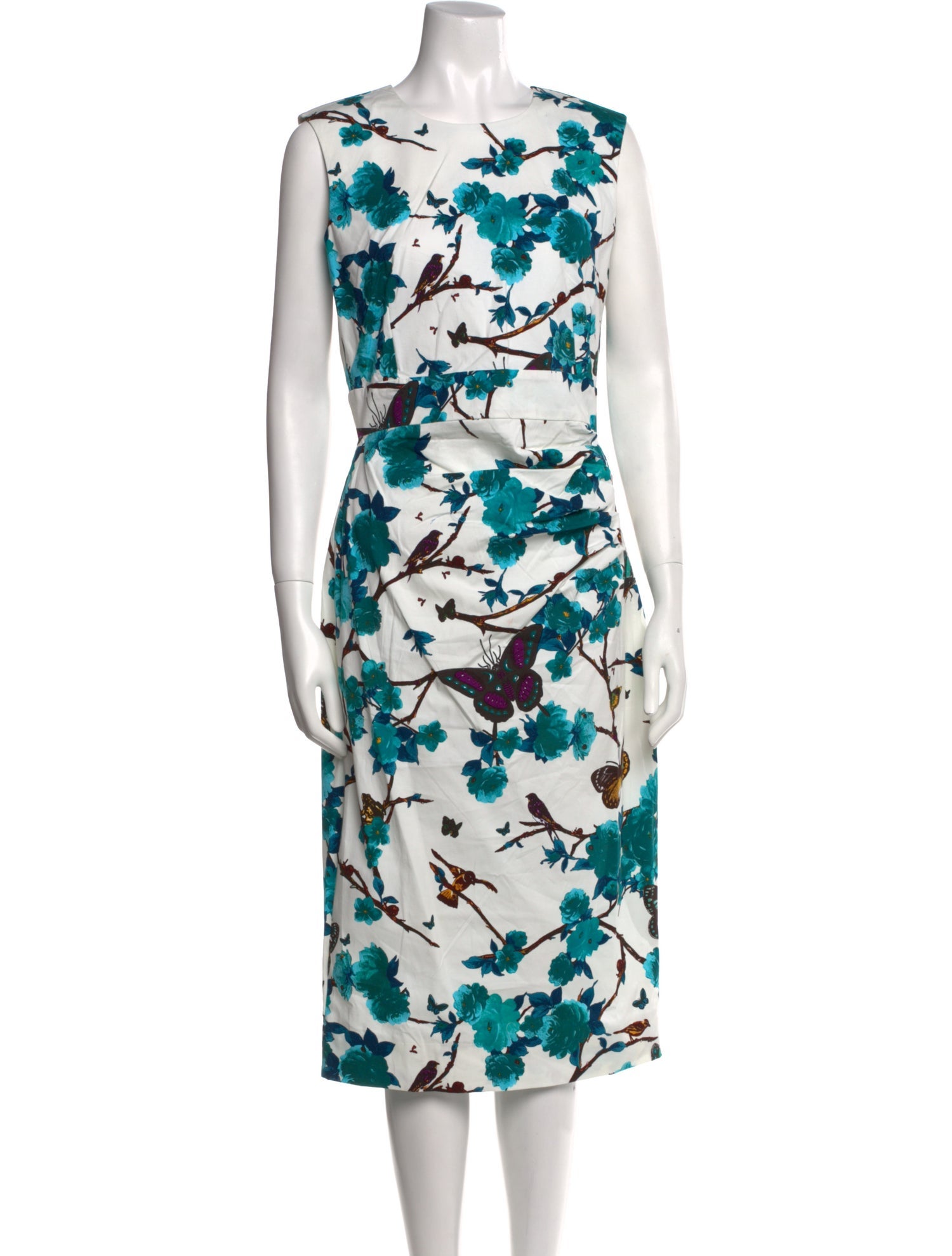 Samantha Sung Floral Print Midi Length Dress