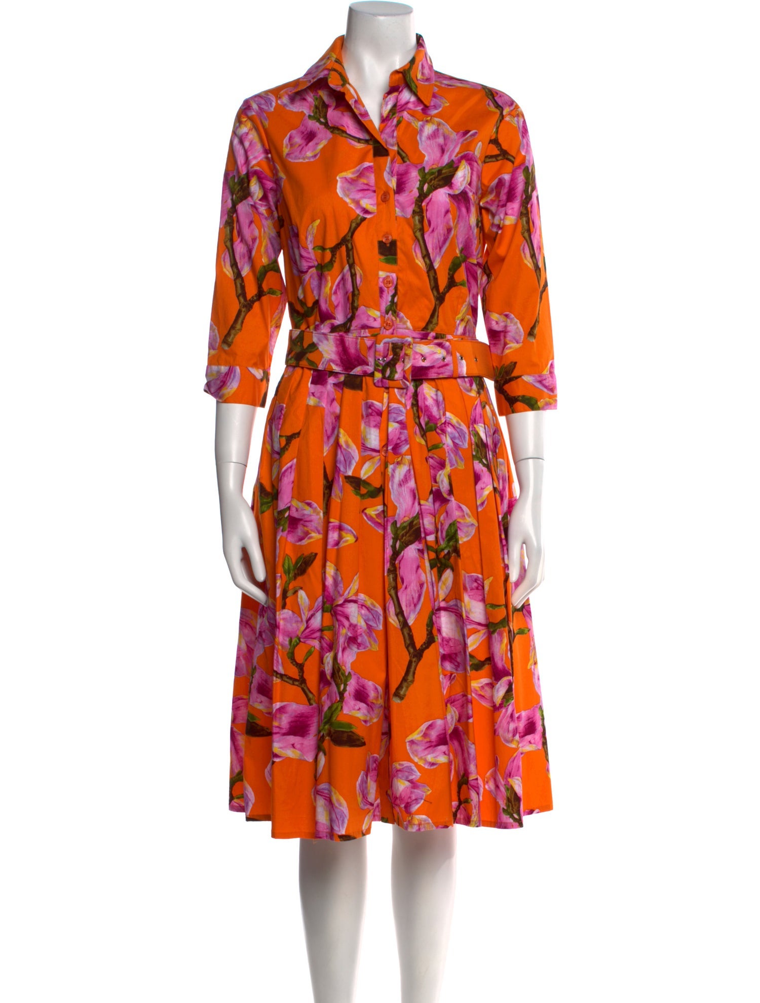 Samantha Sung Floral Print Midi Length Dress