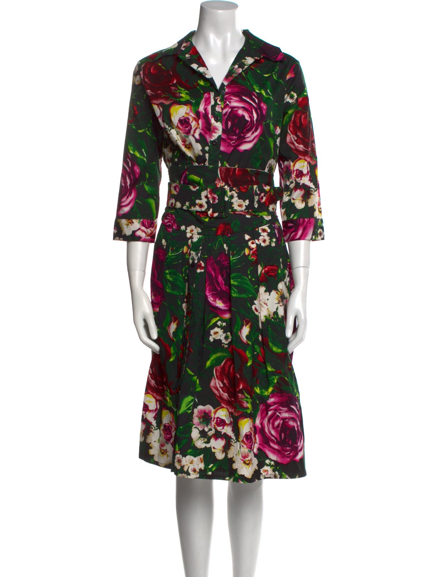 Samantha Sung Floral Print Midi Length Dress w/ Tags