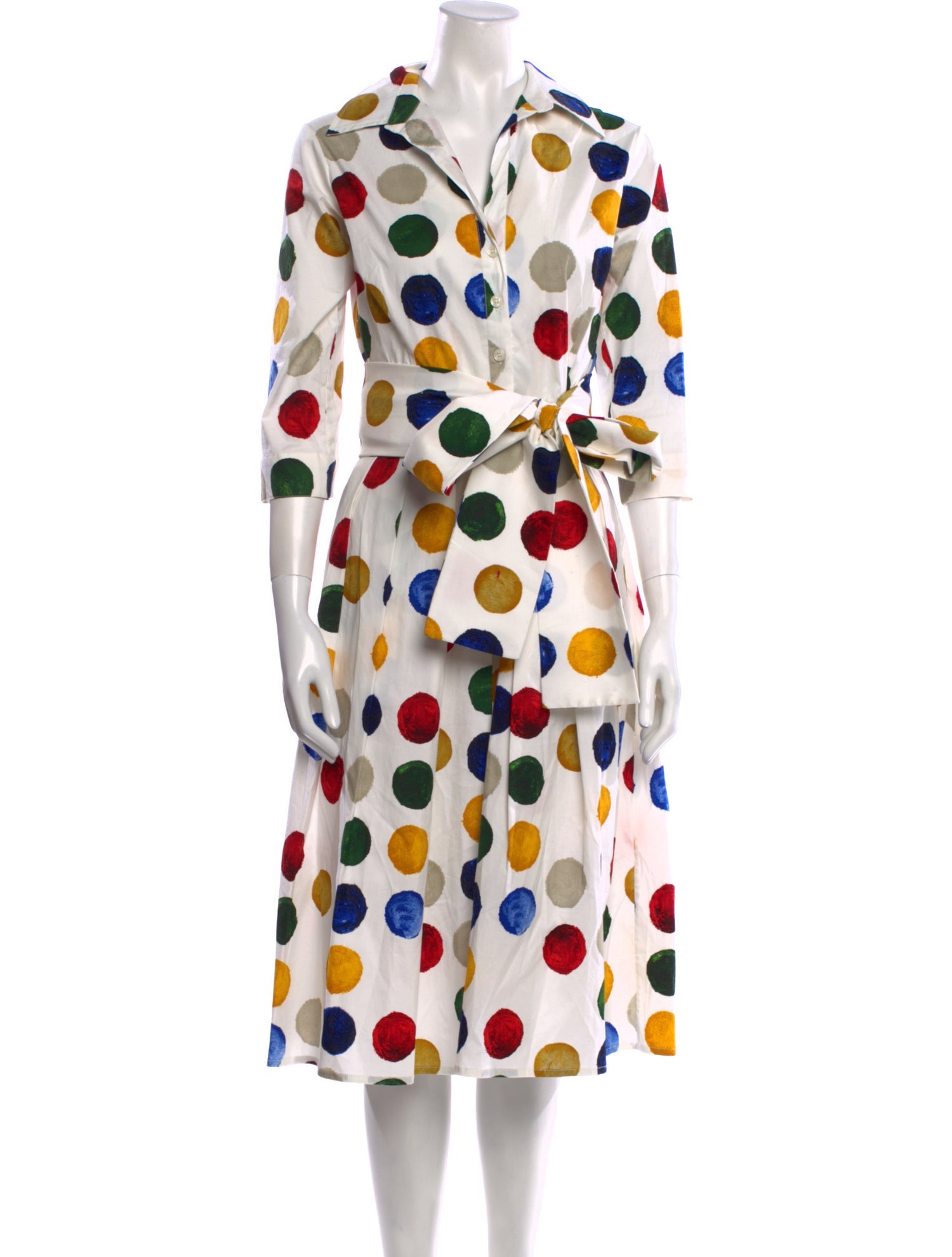Samantha Sung Polka Dot Print Midi Length Dress