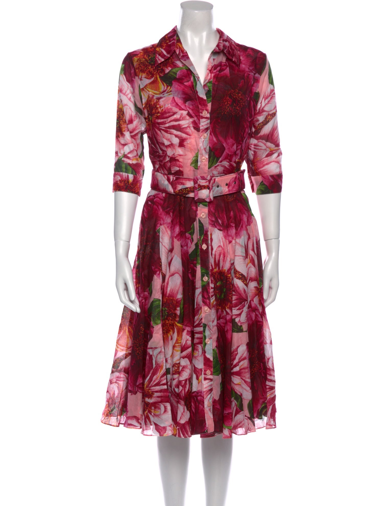 Samantha Sung Floral Print Midi Length Dress