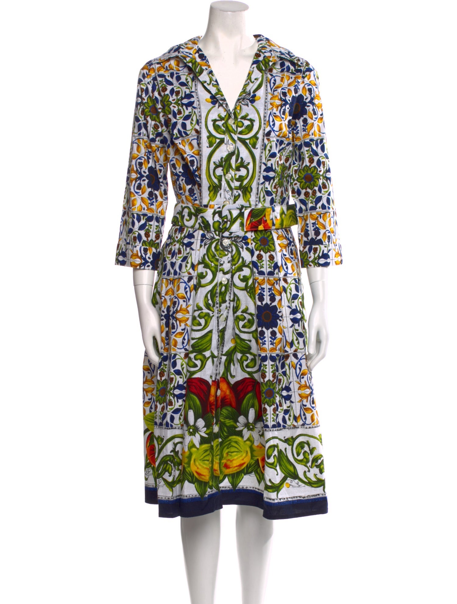 Samantha Sung Printed Midi Length Dress w/ Tags