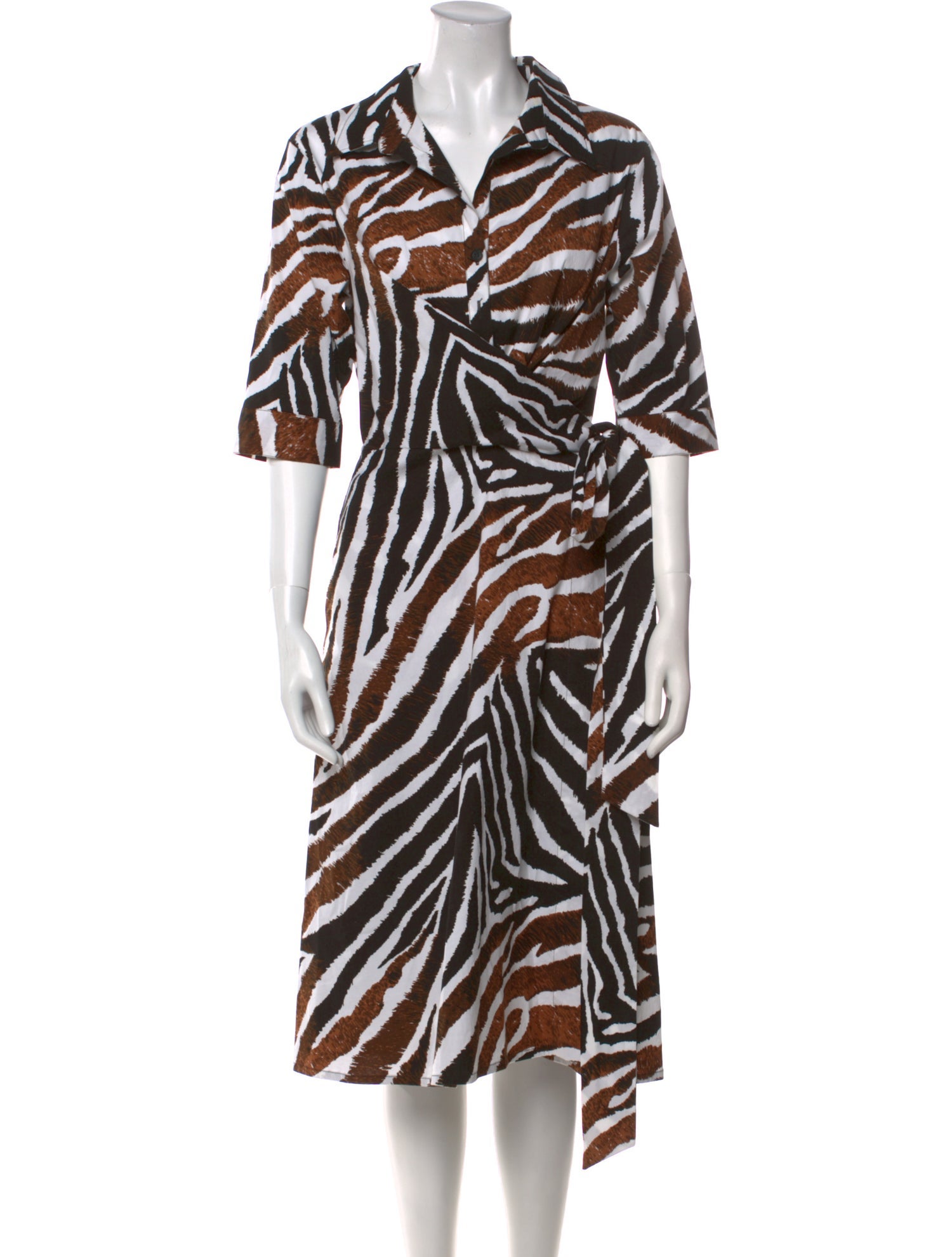 Samantha Sung Animal Print Midi Length Dress