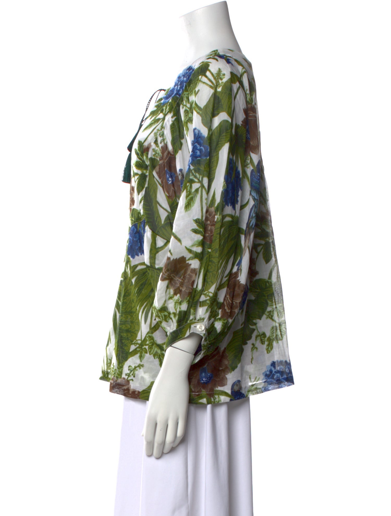 Samantha Sung Floral Print Scoop Neck Blouse